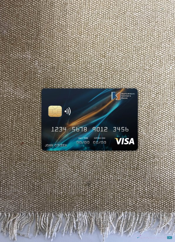 Download Botswana Savings bank visa card photolook front Photoshop template